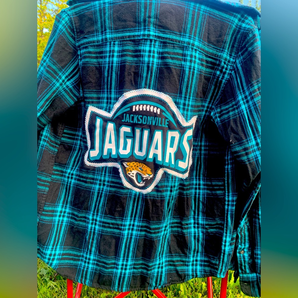One of a kind Jacksonville Jaguars handcrafted flannel